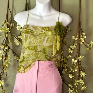 POLECI green silk tank